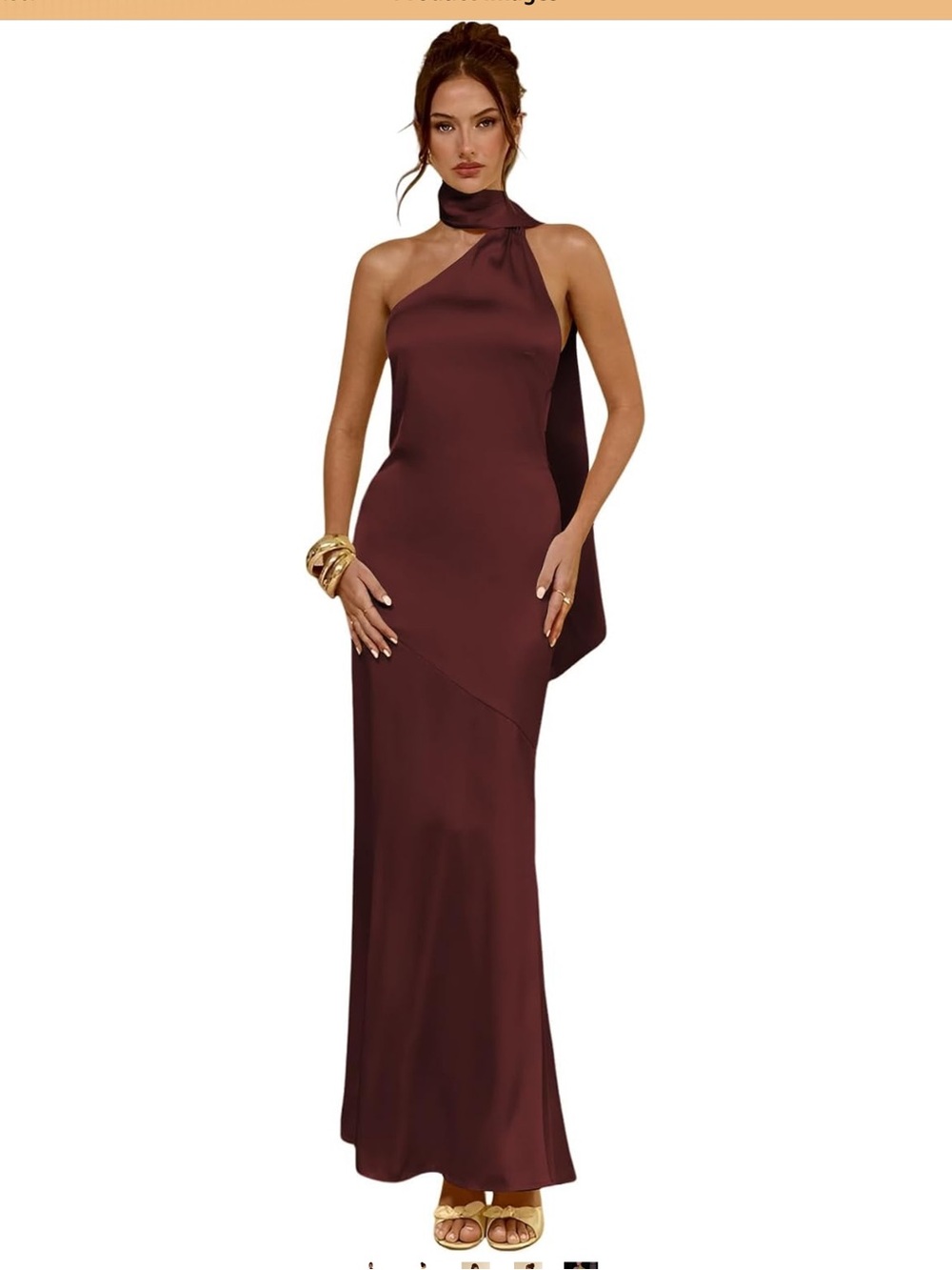 Elegant Burgundy Halter Evening Dress
